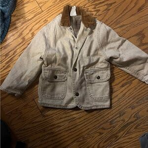 Lee boys 3T Tan Jean Jacket with Brown Collar